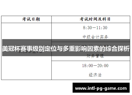美冠杯赛事级别定位与多重影响因素的综合探析 美冠杯赛事级别定位与多重影响因素的综合探析